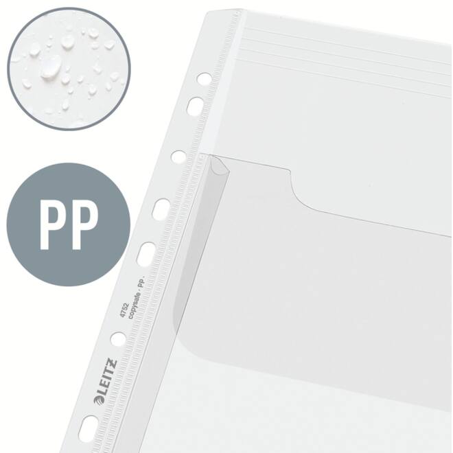 Harmonica showtas Leitz Premium met bovenklep copy safe PP A4 glashelder 5 stuks