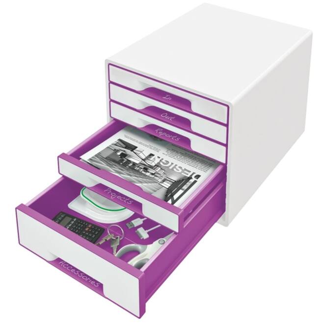 Ladenblok Leitz WOW 5 laden wit/paars