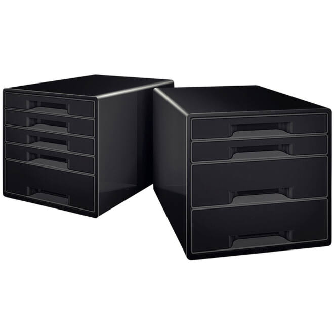 Ladenblok Leitz Wow Cube A4 maxi 4 laden zwart