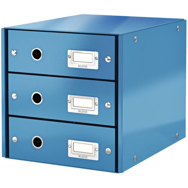 Ladenbox Leitz WOW Click & Store 3 laden blauw