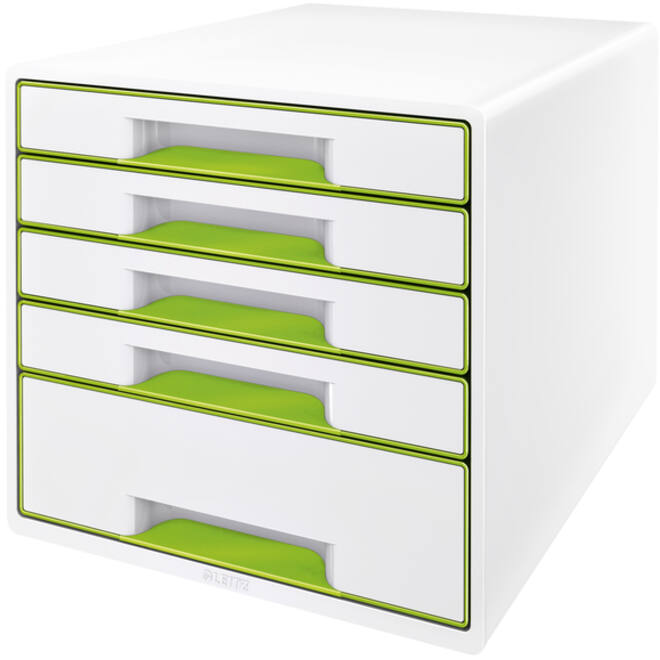 Ladenblok Leitz WOW Cube 5 laden wit/groen