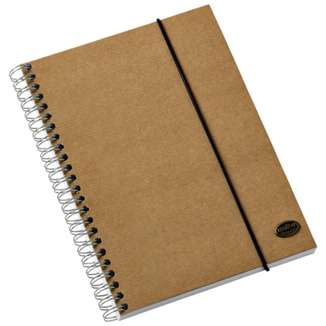 Notitieboek Kraft Line A5 140blz spiraal lijn