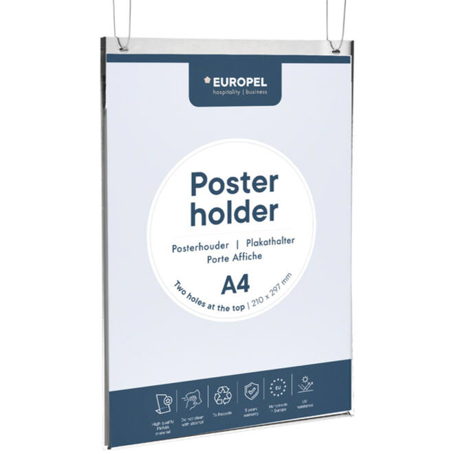 Posterhouder Europel A4 staand acryl