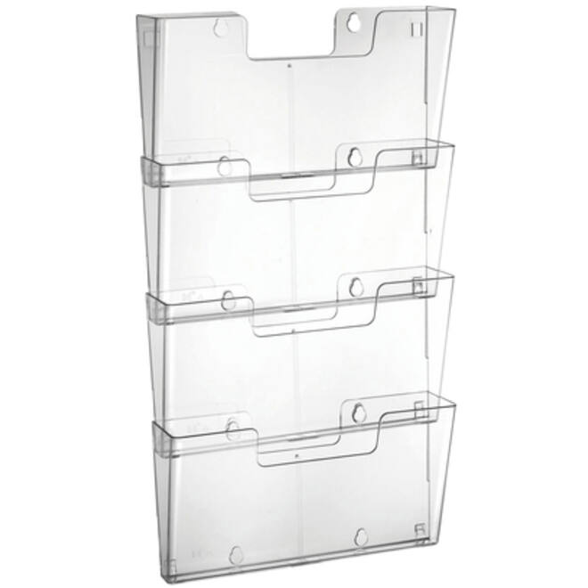 Folderhouder Europel 4x A4 wand liggend koppelbaar transparant