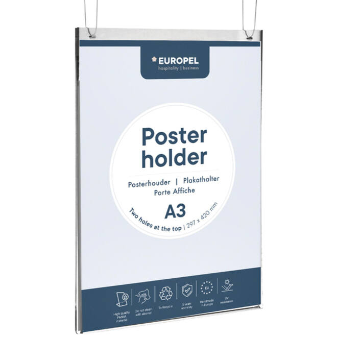 Posterhouder Europel A3 staand acryl