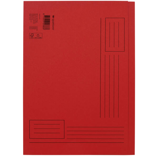 Vouwmap Quantore A4 ongelijke zijde 250gr rood