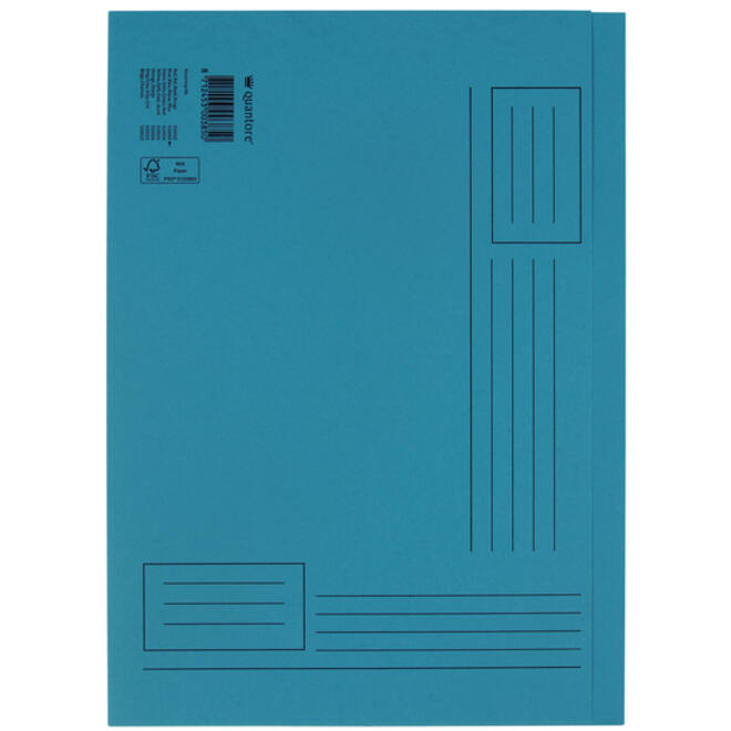Vouwmap Quantore A4 ongelijke zijde 250gr blauw