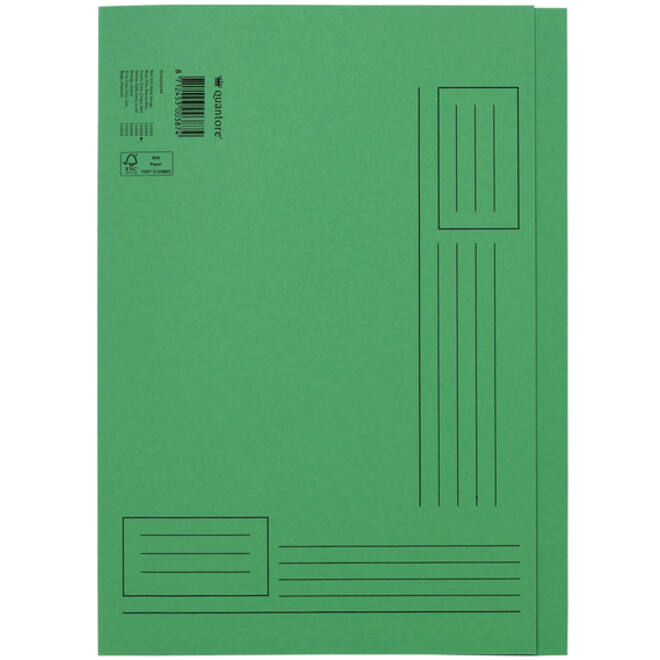 Vouwmap Quantore A4 ongelijke zijde 250gr groen