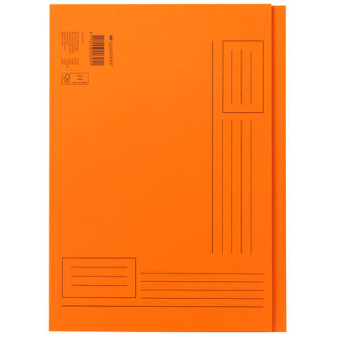 Vouwmap Quantore A4 ongelijke zijde 250gr oranje