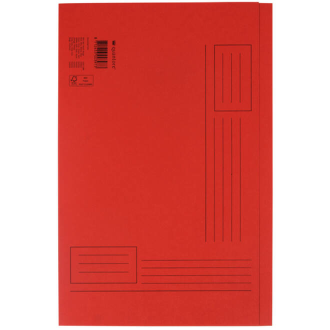 Vouwmap Quantore Folio ongelijke zijde 250gr rood