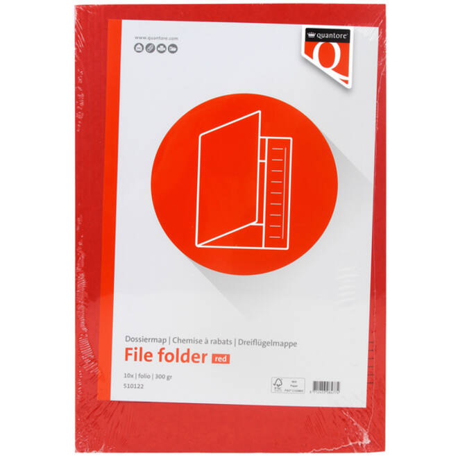 Dossiermap Quantore folio 300gr rood