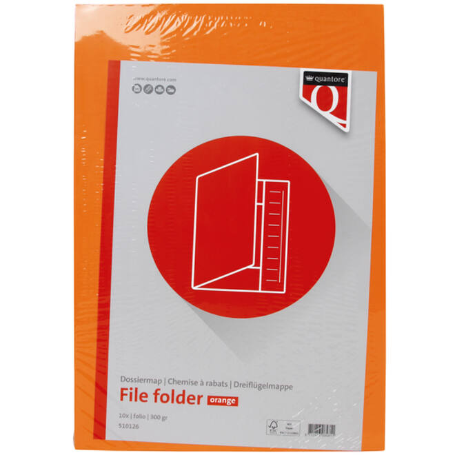 Dossiermap Quantore folio 300gr oranje