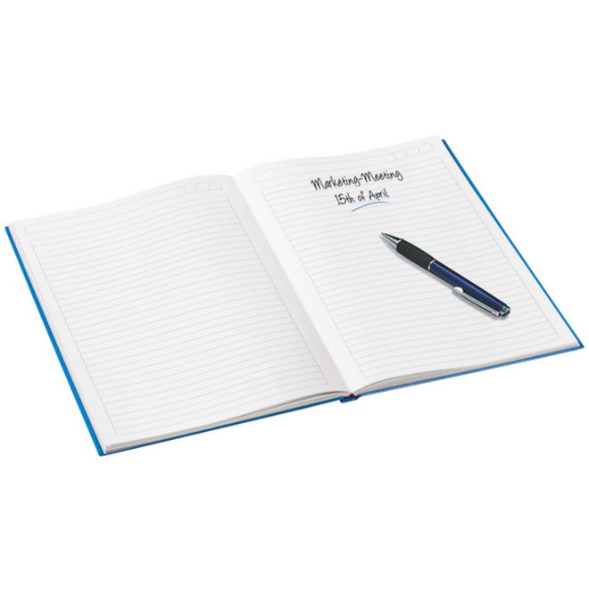 Notitieboek Leitz WOW A5 160blz 90gr lijn blauw