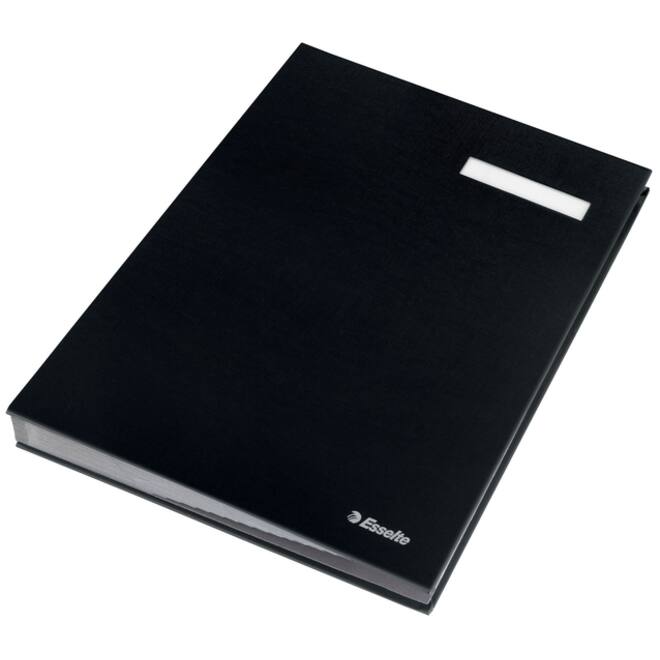 Vloeiboek Esselte 6210 karton 20 tabbladen zwart