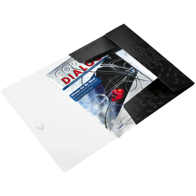 Elastomap Leitz WOW A4 3 kleppen PP zwart