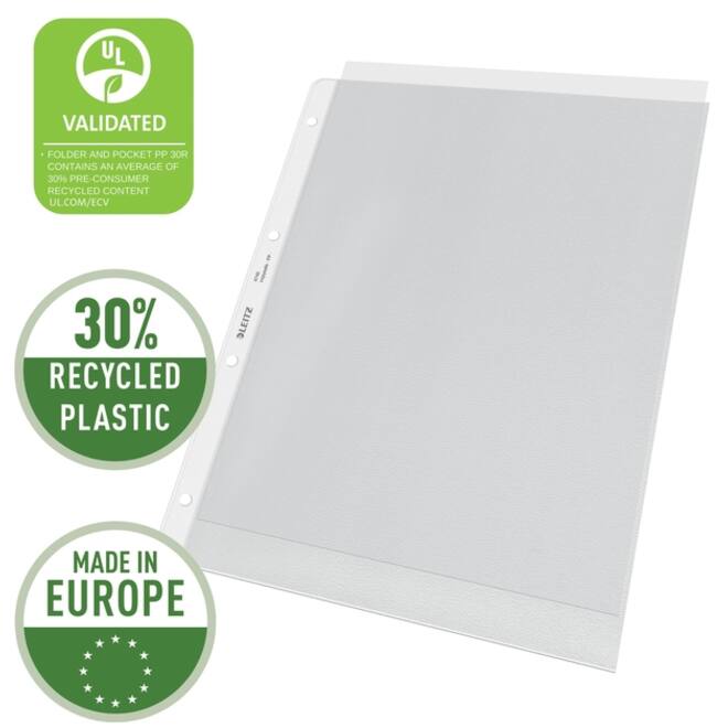 Showtas Leitz Premium copy safe 0.12mm 4-gaats PP A4 transparant 100 stuks