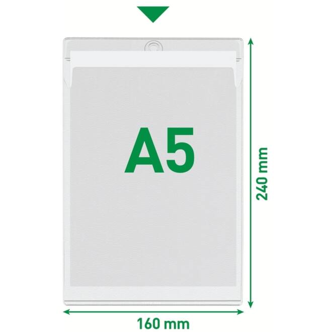 Insteekmap U-model Leitz Premium met ophangoog 0.20mm PVC A5 transparant 50 stuks