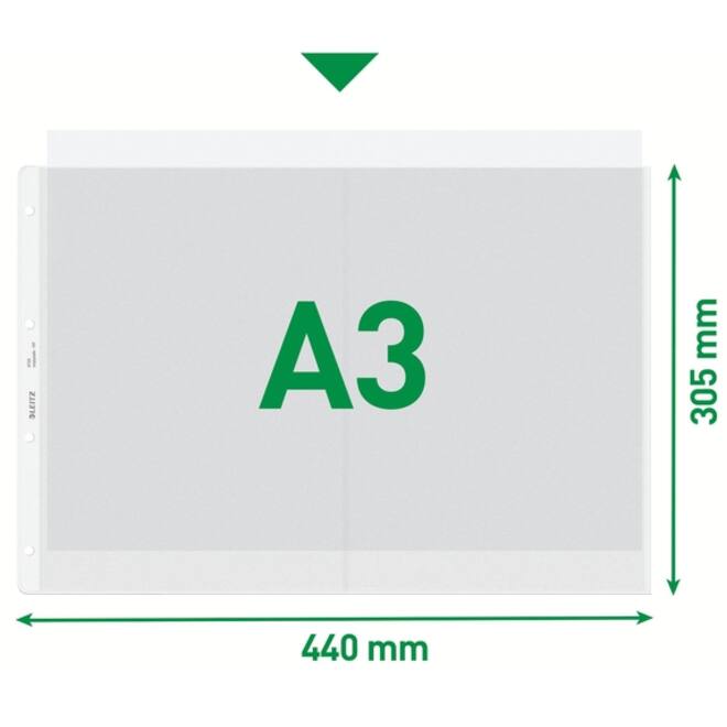 Showtas Leitz Premium copy safe 0.13mm PP A3 landscape transparant 50 stuks