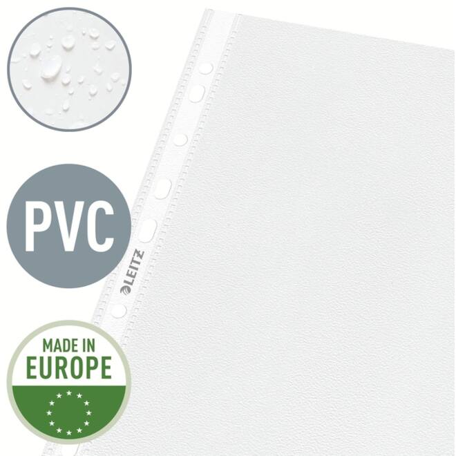 Showtas Leitz Premium standaard 11-gaats copy safe 0.085mm PP A4 transparant 100 stuks