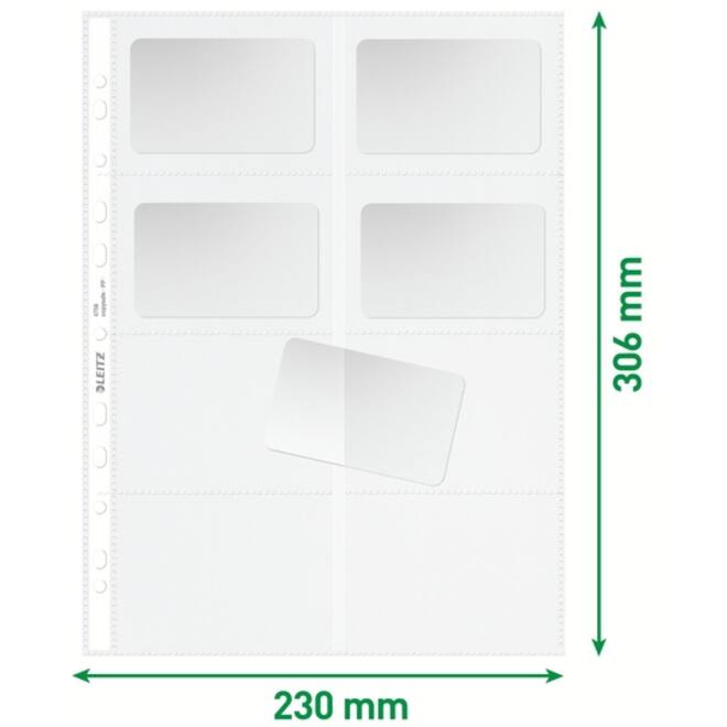 Showtas Leitz Premium voor visitekaartjes copy safe PP A4 glashelder 10 stuks