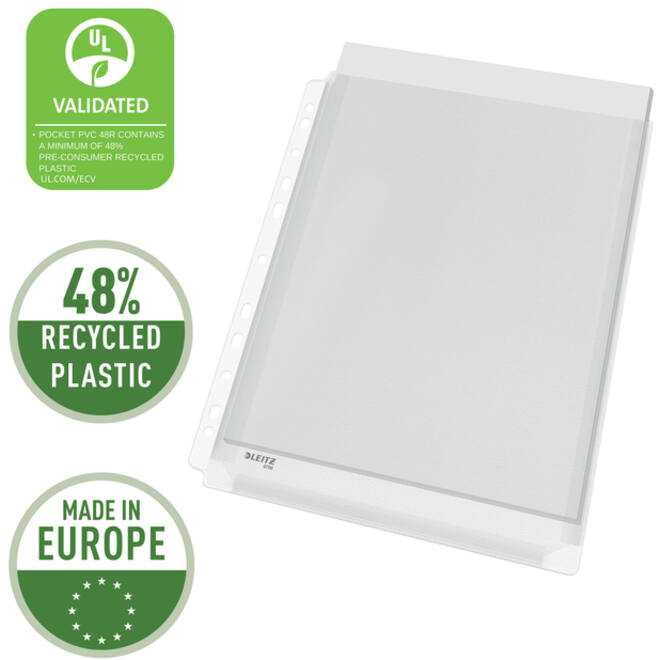 Harmonica showtas Leitz Premium met perforatiestrip 180µ PVC A4 5 stuks glashelder 5 stuks