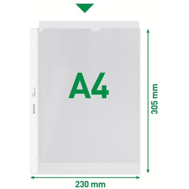 Showtas Leitz Premium copy safe 0.13mm 4-gaats PP A4 transparant 100 stuks