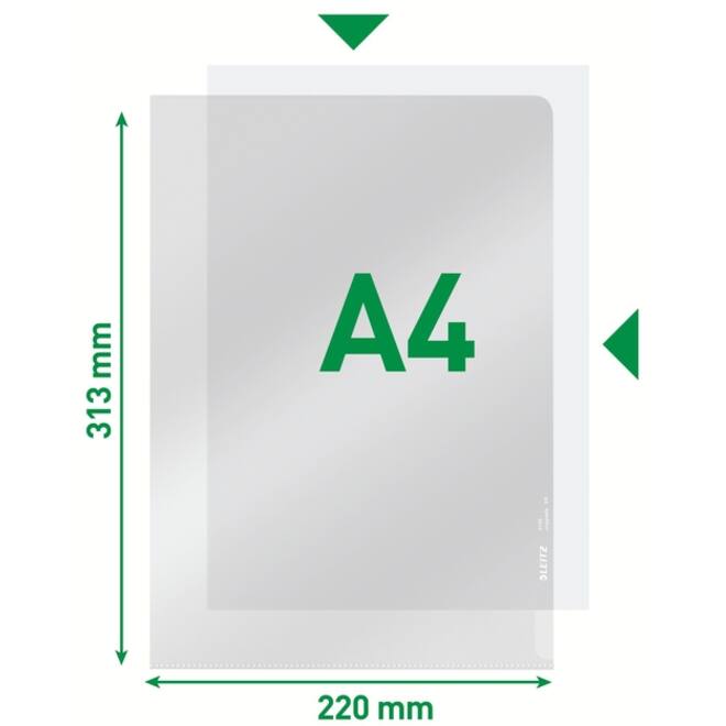 Insteekmap L-model Leitz Premium lasnaad copy safe 0.15mm PVC A4 transparant 100 stuks