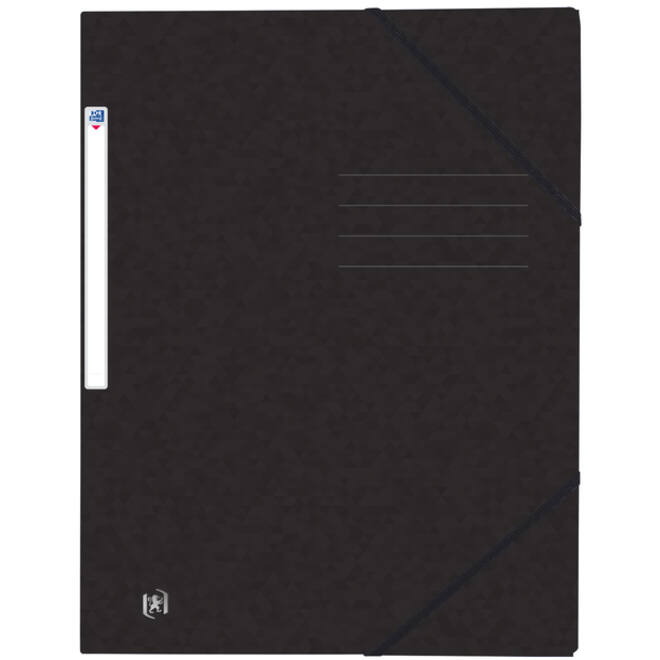 Elastomap Oxford Top File+ A4 3 kleppen 390gr zwart