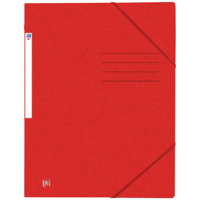 Elastomap Oxford Top File+ A4 3 kleppen 390gr rood