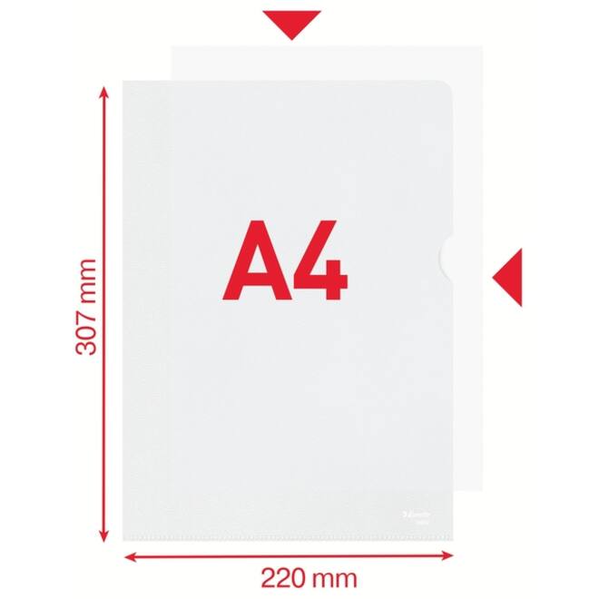 Insteekmap L-model Esselte standaard copy safe PP A4 transparant 100 stuks