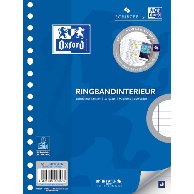 Interieur Oxford A5 17-gaats lijn 100vel