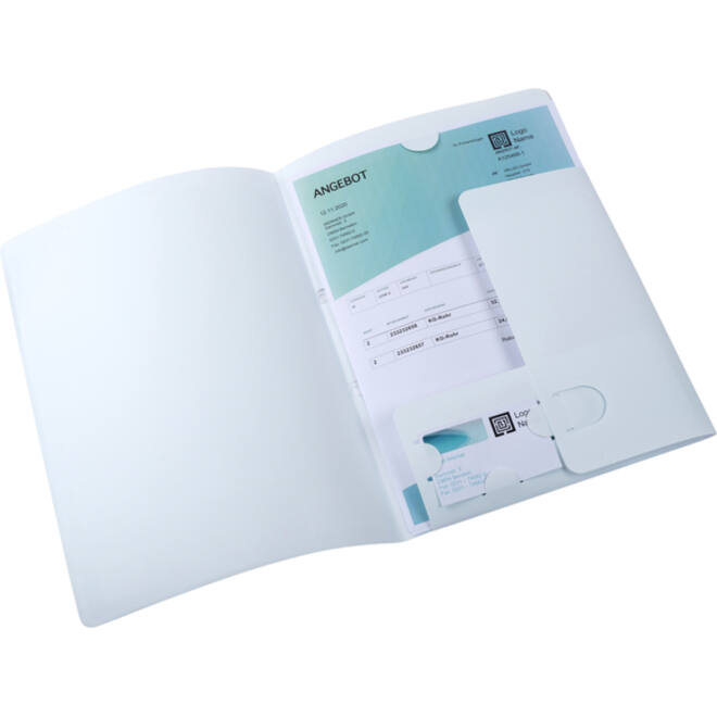 Offertemap Oxford A4 met insteektas 2 kleppen 0.5mm PP wit