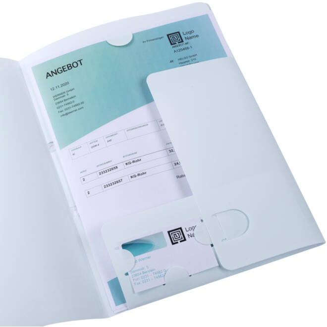 Offertemap Oxford A4 met insteektas 2 kleppen 0.5mm PP wit