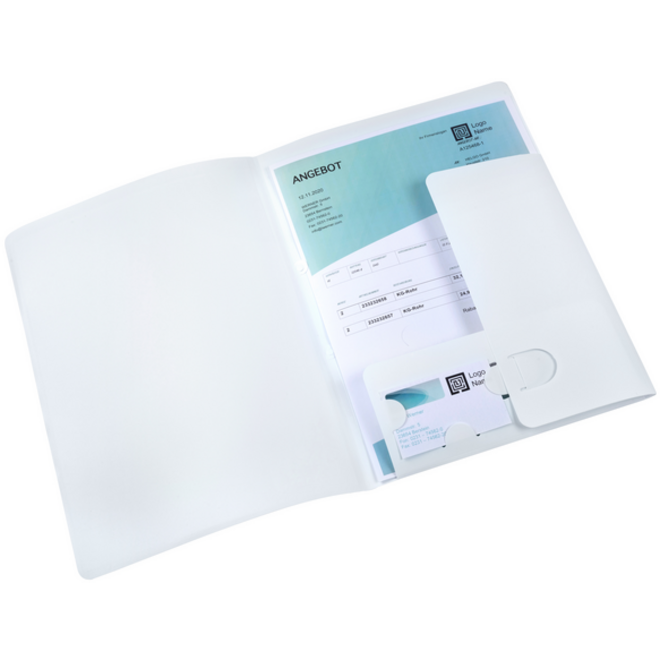 Offertemap Oxford A4 met insteektas 2 kleppen 0.5mm PP wit