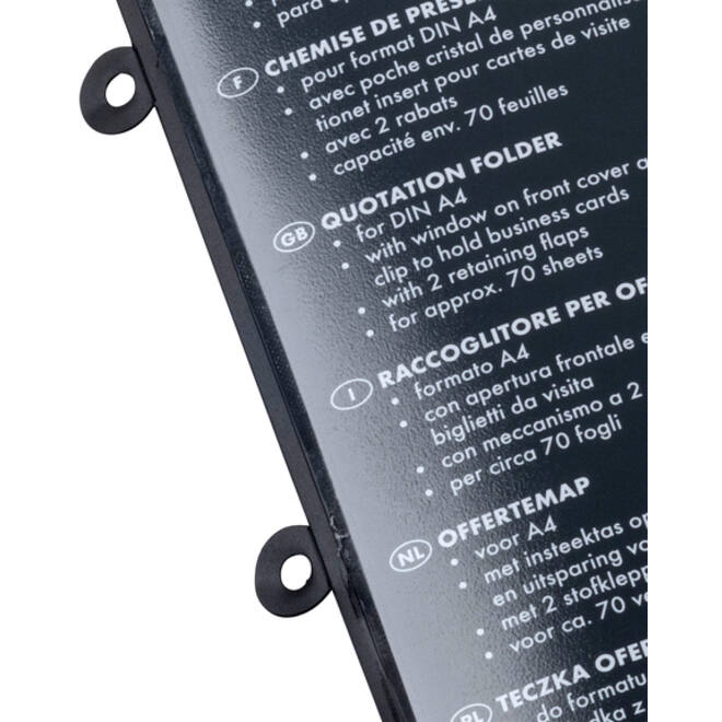 Offertemap Oxford A4 met insteektas 2 kleppen 0.5mm PP zwart