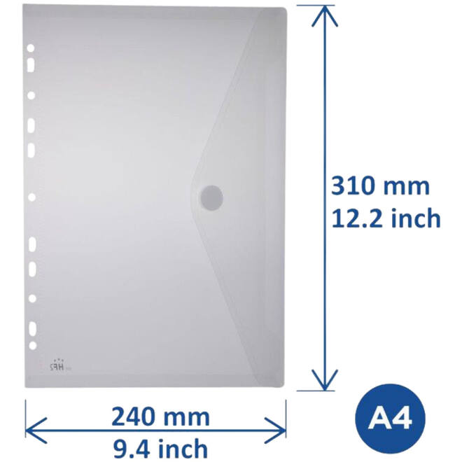 Enveloptas HF2 A4 240x310mm 11-gaats PP transparant wit