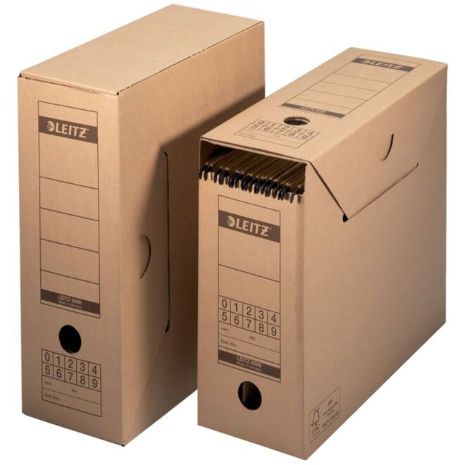 Archiefdoos met deksel Leitz Premium 120x275x325mm natuurbruin