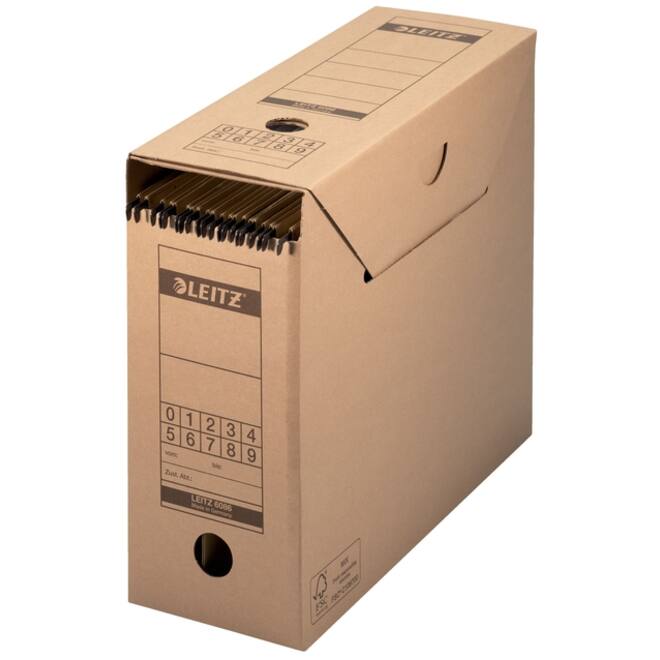 Archiefdoos met deksel Leitz Premium 120x275x325mm natuurbruin