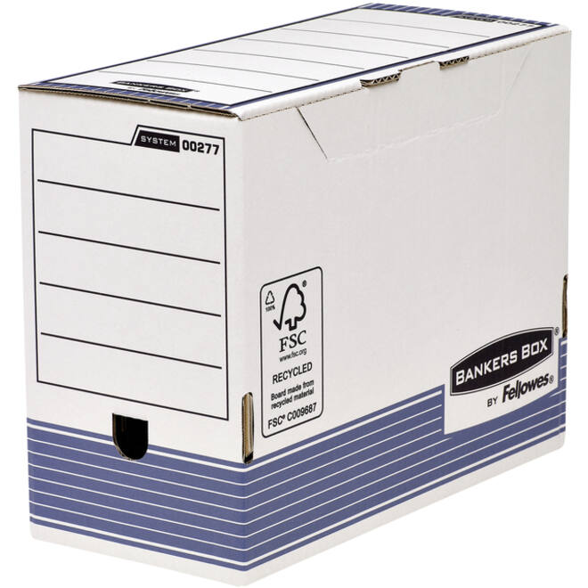 Archiefdoos Bankers Box System A4 150mm wit blauw