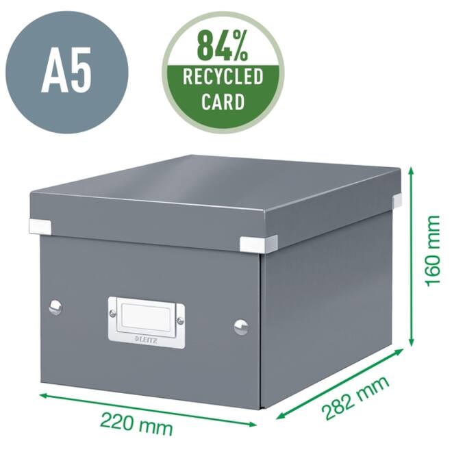 Opbergbox Leitz WOW Click & Store 220x160x282mm wit