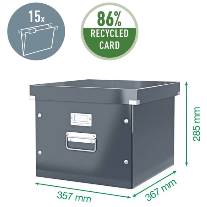 Hangmappenbox Leitz Click & Store 357x285x367mm zwart