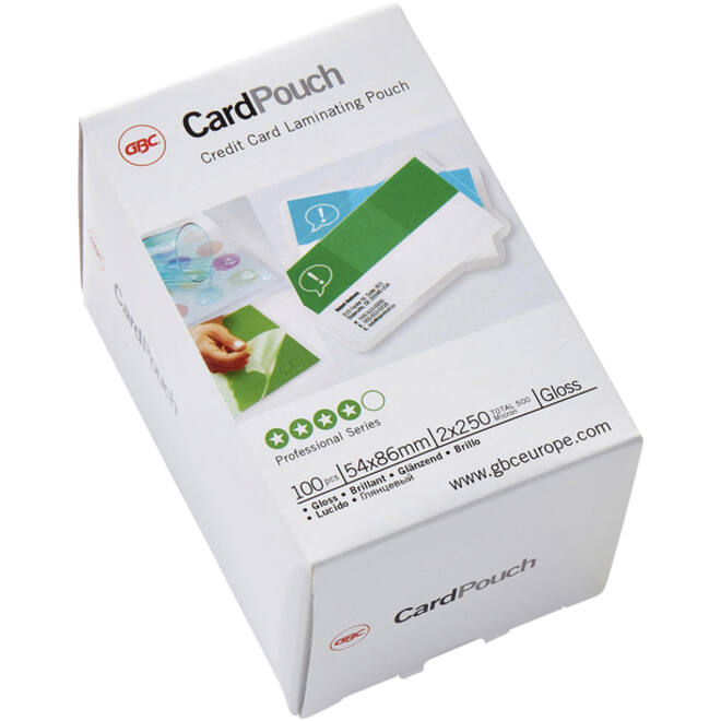 Lamineerhoes GBC creditcard 54x86mm 2x250micron 100stuks