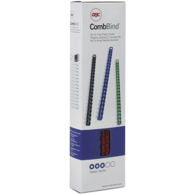 Bindrug GBC 10mm 21rings A4 wit 100stuks