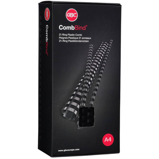 Bindrug GBC 12mm 21rings A4 wit 100stuks