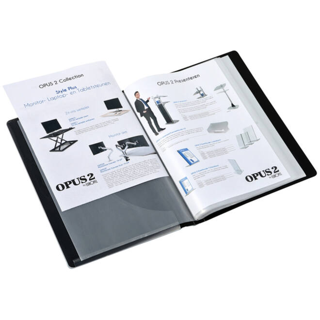 Showmap Opus 2 frontview A5 20-tassen antraciet