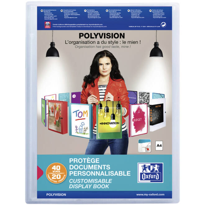 Showalbum Oxford Polyvision A4 20-tassen PP transparant