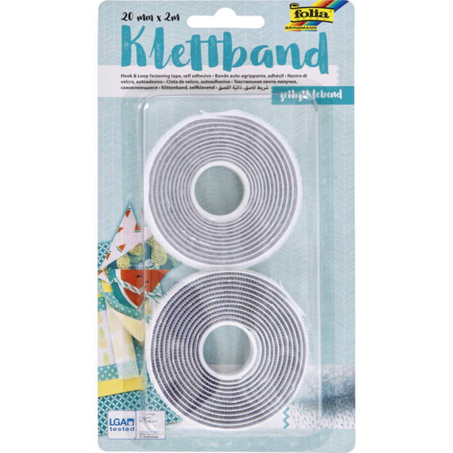 Klittenband Folia 20mmx2m wit