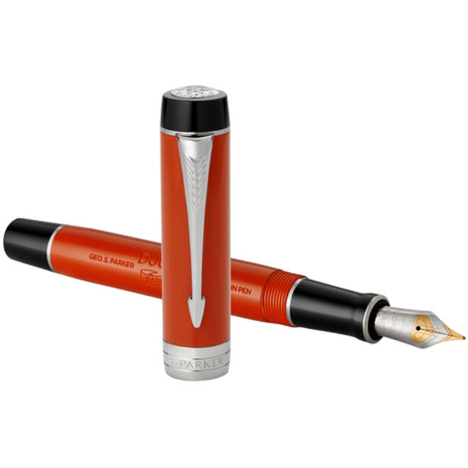Vulpen Parker Duofold Classic Vintage big red lacquer 18k CT medium