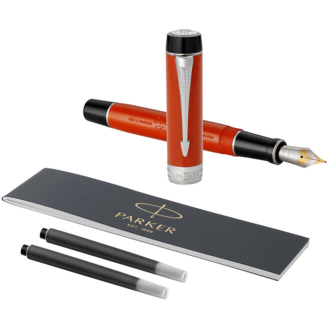 Vulpen Parker Duofold Classic Vintage big red lacquer 18k CT medium