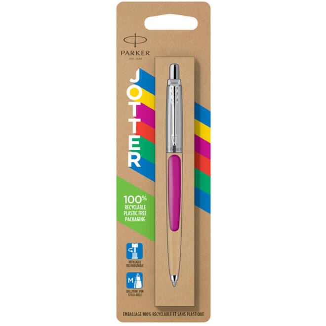 Balpen Parker Jotter Original pink CT medium blister à 1 stuk